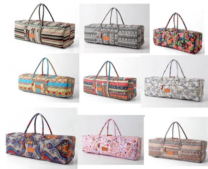 Travelling yoga mat bag carrier