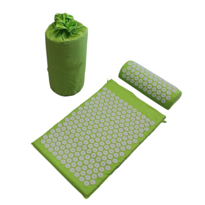 ACUPUNCTURE MAT & PILLOW SET.GREEN