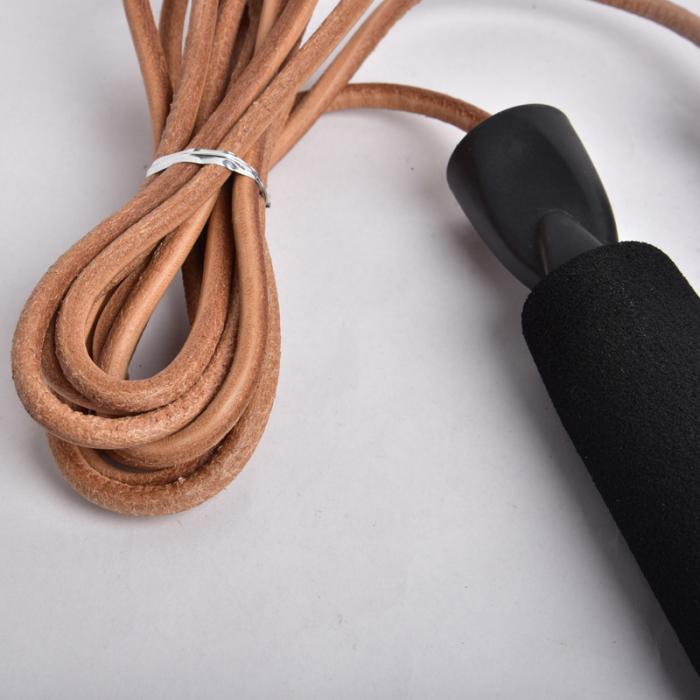Weighted Leather Jump Rope with Wood Handles